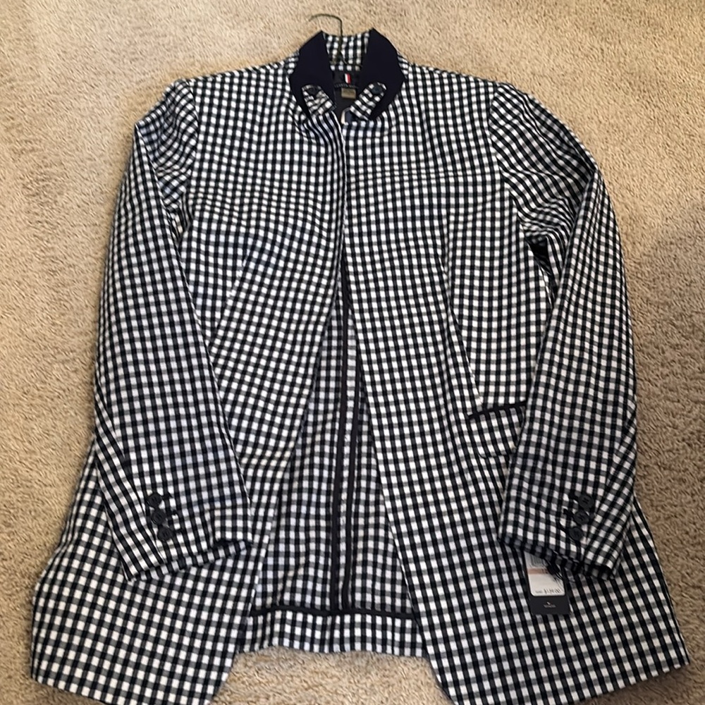 Tommy Hilfiger Navy and White Checkered Jacket